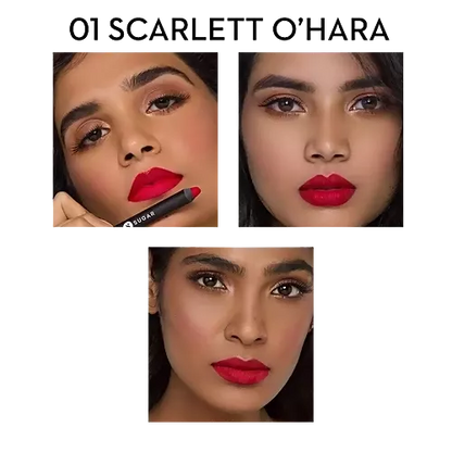 Sugar Cosmetics Matte As Hell Crayon Lipstick - Highly Pigmented & Long Lasting, Red, 2.8 g 01 Scarlett O'hara