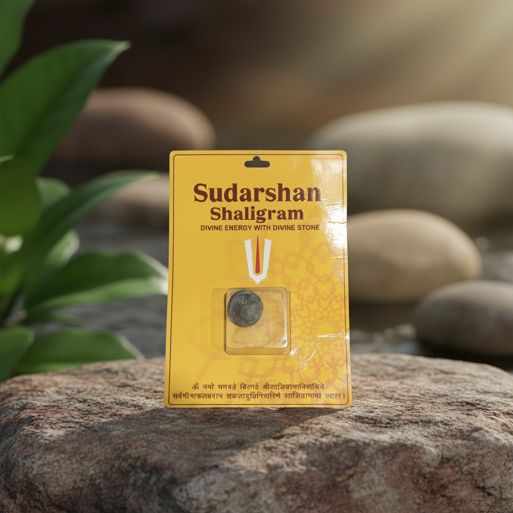 Sudarshan Shaligram – Sacred Sudarshan Chakra Salagrama Shila for Protection, Positivity & Divine Energy