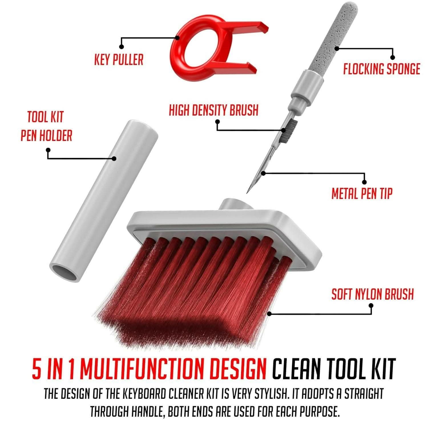 5-in-1 Multi-Function Keyboard & Earphone Cleaning Kit - HalfPe