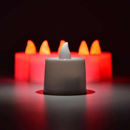 Decorative Flameless Candles Red LED Tealights (Pack of 24)
