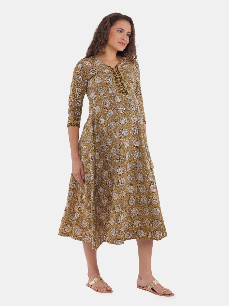 Bhumi Floral Print Maternity and Nursing Kurti Dress - DRS-MSYFVG-S