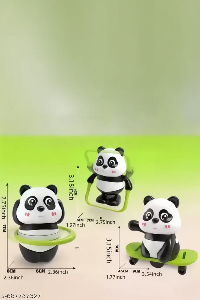 Panda Sports Wind-Up Action pandas – Cute Hula Hooping & Skateboarding Panda Toy for Kids (Battery-Free) SAHANA GIFTS & STATIONARY