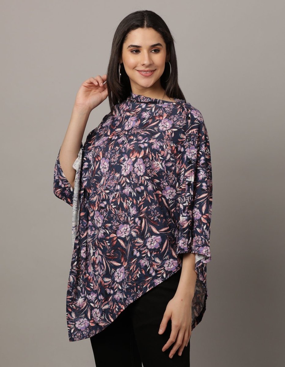 Blue Floral Nursing Cover and Top - NURC-BLFRL