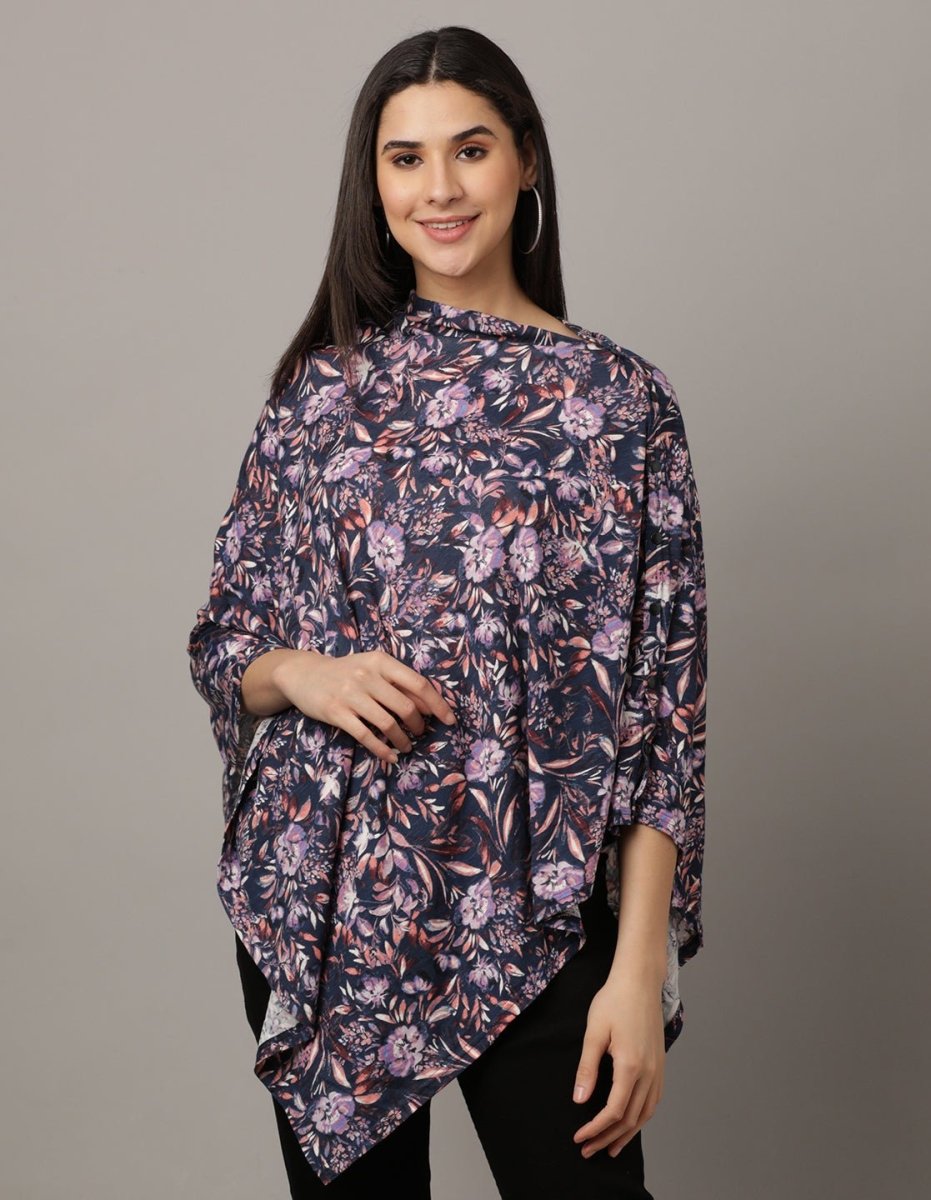 Blue Floral Nursing Cover and Top - NURC-BLFRL