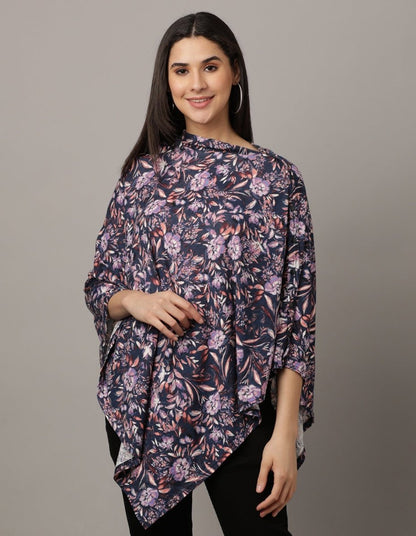 Blue Floral Nursing Cover and Top - NURC-BLFRL