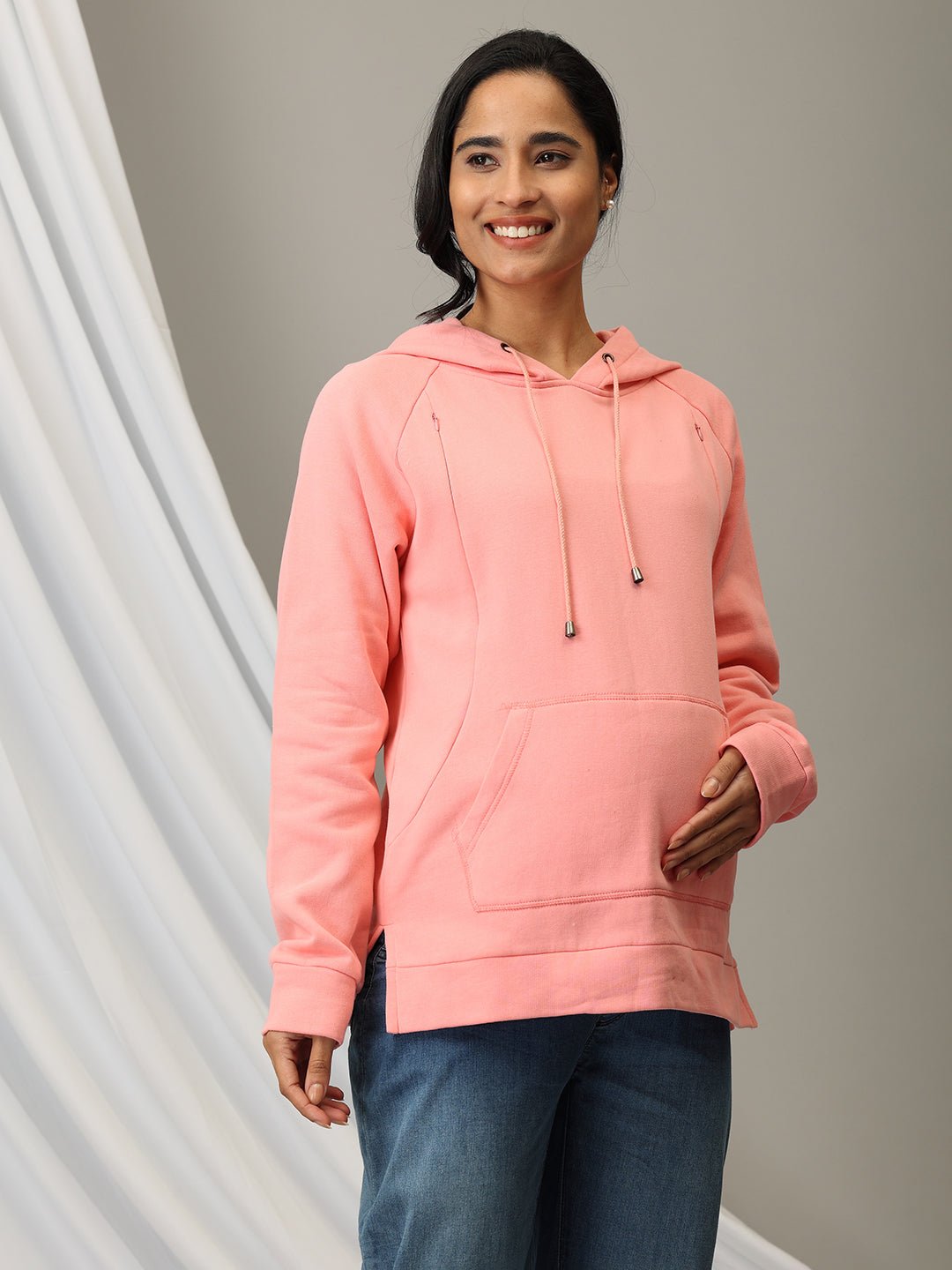 Blush Rush maternity and Nursing Hoodie Sweatshirt - MNSWT - SD - BSRS - S