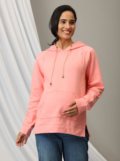 Blush Rush maternity and Nursing Hoodie Sweatshirt - MNSWT - SD - BSRS - S