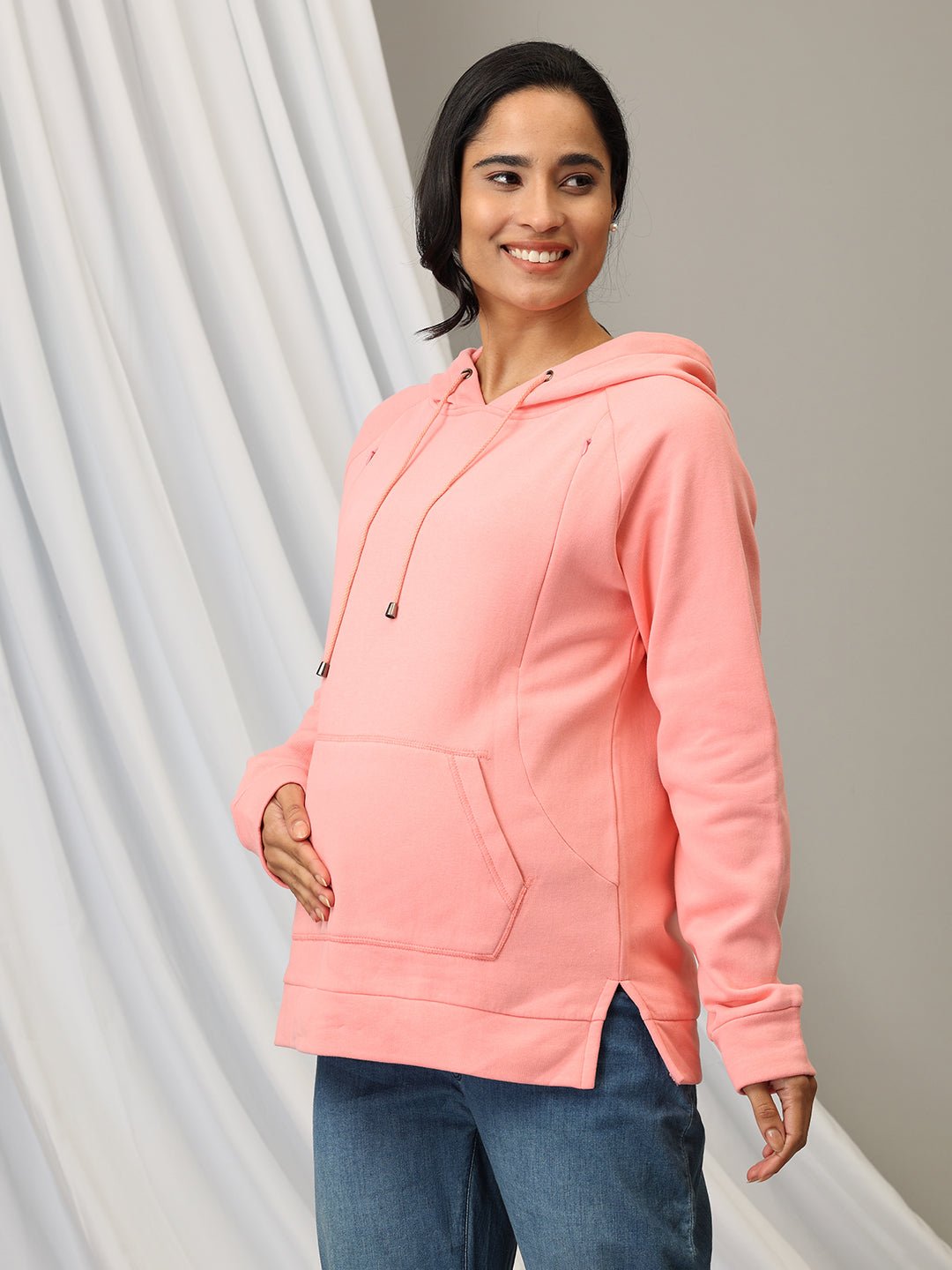 Blush Rush maternity and Nursing Hoodie Sweatshirt - MNSWT - SD - BSRS - S