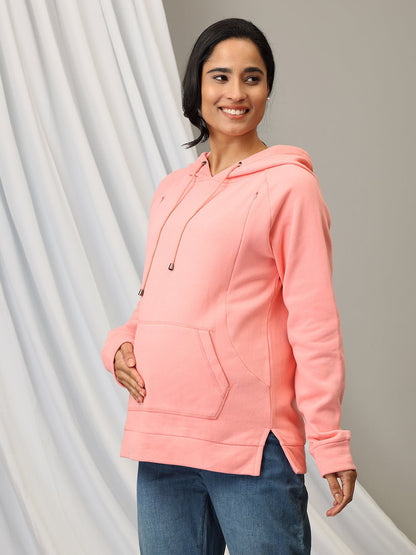 Blush Rush maternity and Nursing Hoodie Sweatshirt - MNSWT - SD - BSRS - S