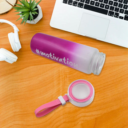 350ml Glass Bottle with Time Markers Stay Hydrated Daily