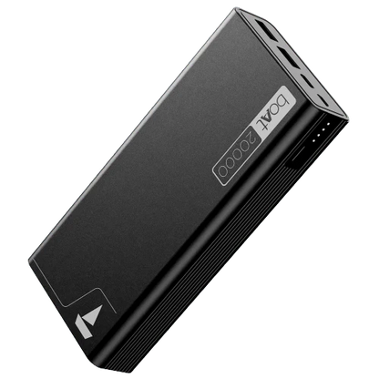 boAt एनर्जीशूरूम PB400 पावरबैंक 20000mAh बैटरी, 22.5w फास्ट चार्जिंग, 12-लेयर स्मार्ट IC प्रोटेक्शन और एल्युमीनियम अलॉय केसिंग के साथ (कार्बन ब्लैक)