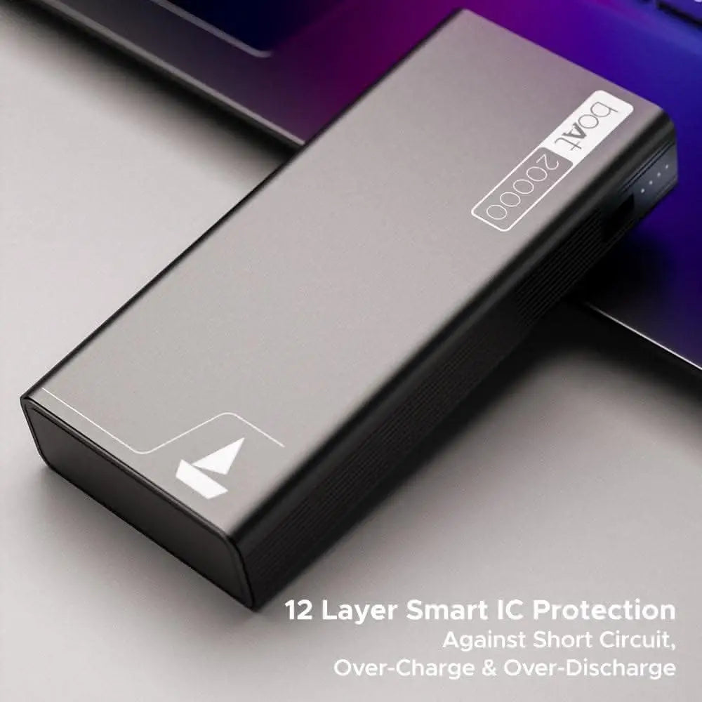 boAt Energyshroom PB400 Powerbank with 20000mAh Battery, 22.5w Fast Charging, 12-Layer Smart IC Protection & Aluminum Alloy Casing(Multicolor)) Halfpe Deals