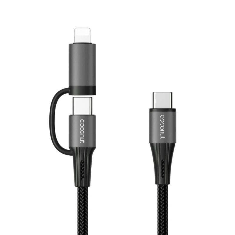 C19 2 in 1 Fast Charging Cable - 1M Lightning, Type C, Micro USB (Pack of 3) - HalfPe