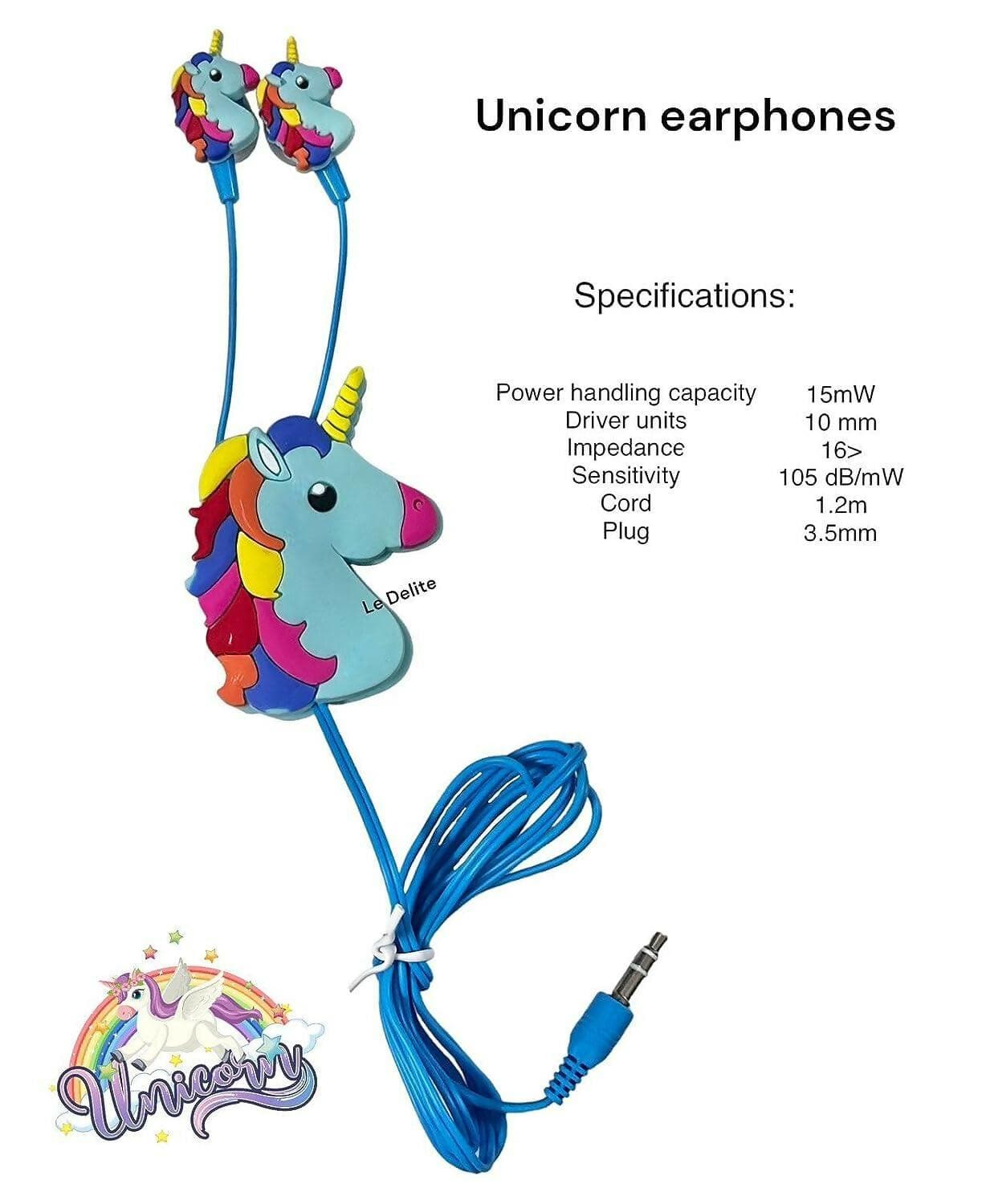 Unicorn Theme Earphones - HalfPe