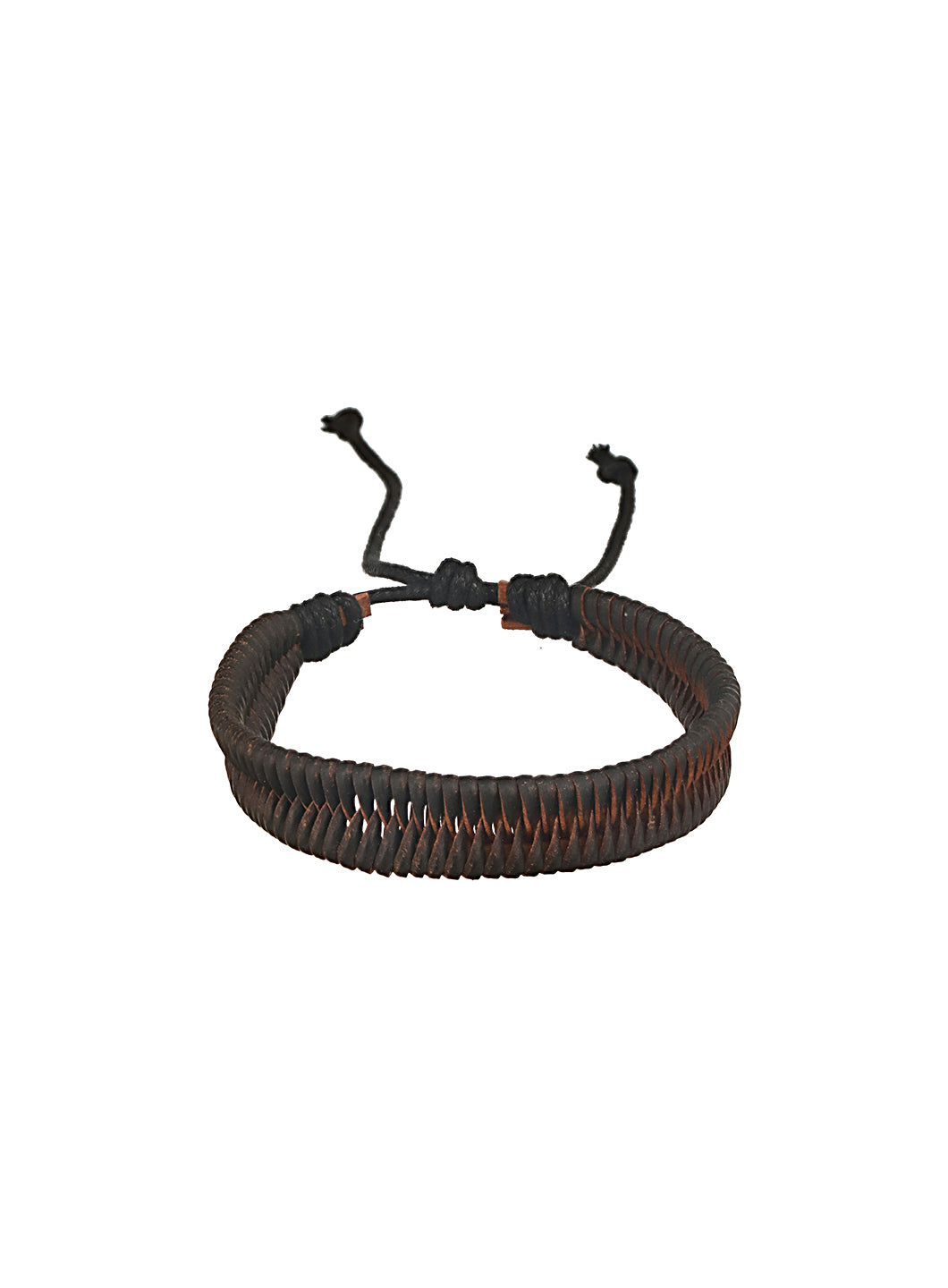 Jazz And Sizzle Men Set of 3 Brown Beaded & Coffee Brown Leather  Bracelet