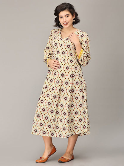 Brightest Moment Maternity and Nursing Kurti Dress - DRS-SK-MLOV-S
