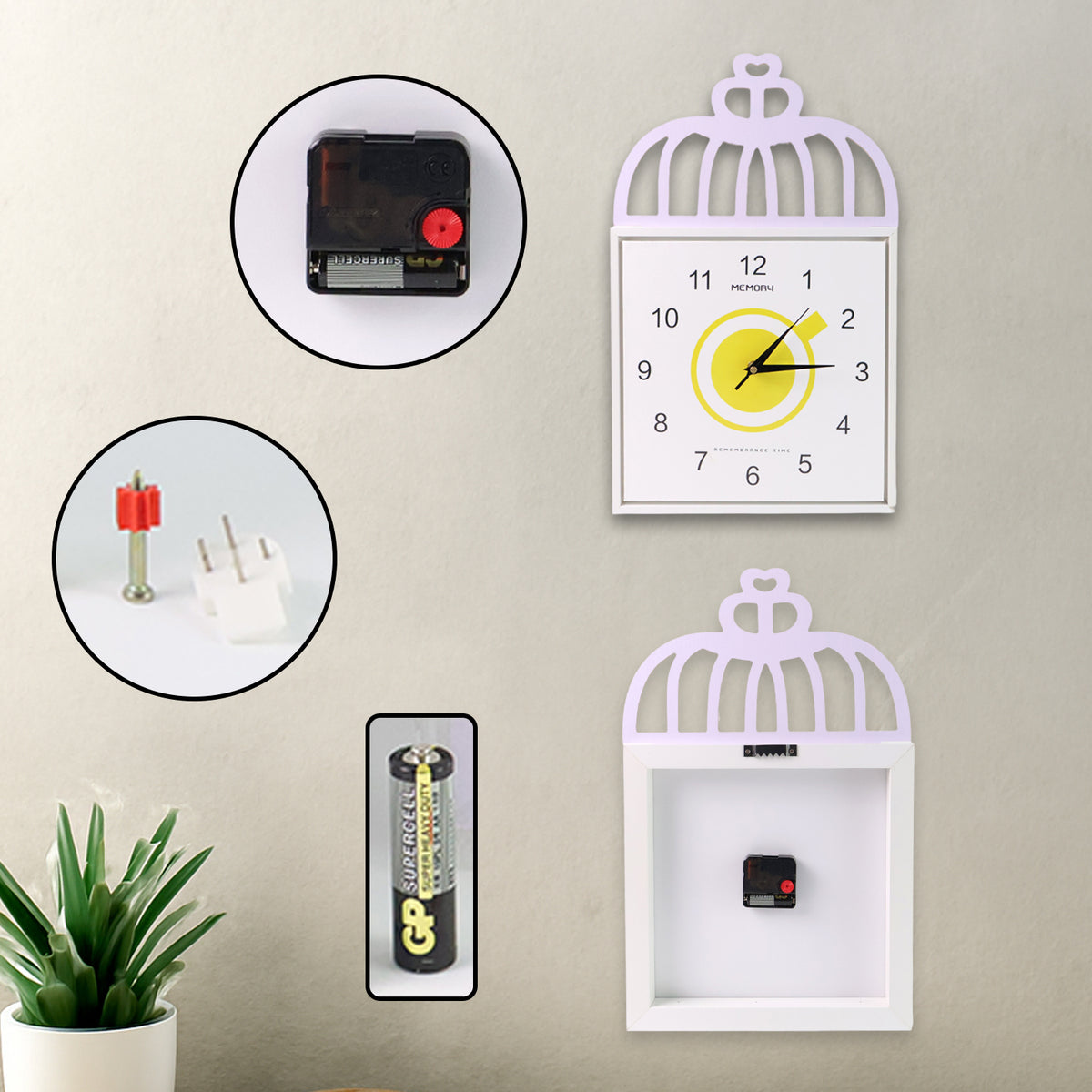 Premium Decorative Square Wall Clock for Home &  Kids Room  with  Battery Operated – 1 Pc