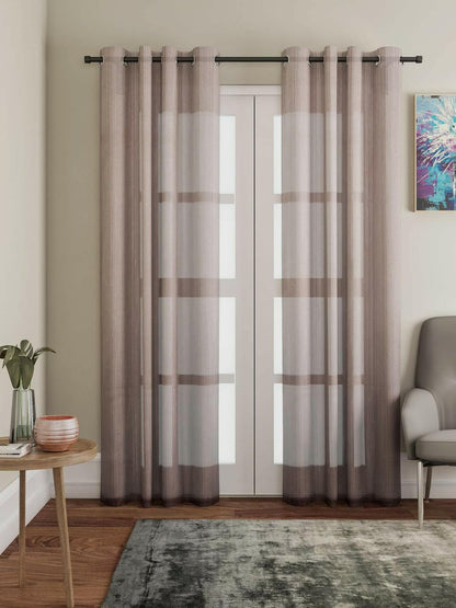 Lushomes Sheer Curtains 7.5 feet, Melody Sheer, White Based Sheer Curtains, Net Curtains (54 x 90 inches, Single pc) - HalfPe