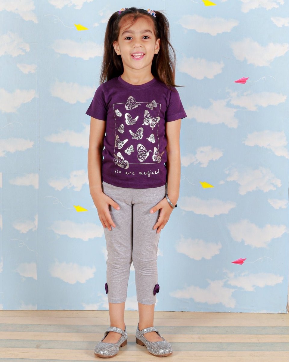 Butterflies Girls Top And Leggings Set - KCW-AN-BTLG-1-2