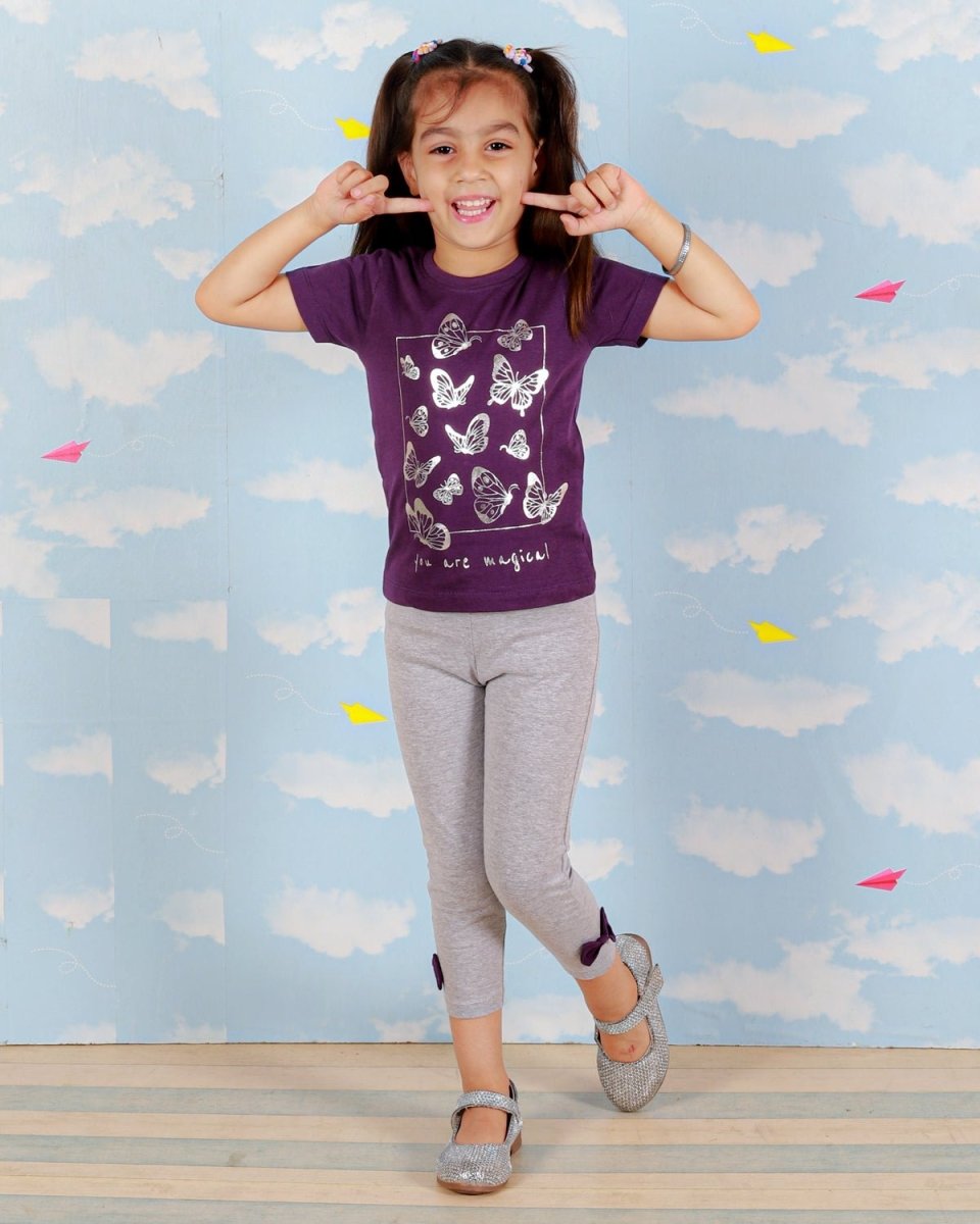 Butterflies Girls Top And Leggings Set - KCW-AN-BTLG-1-2