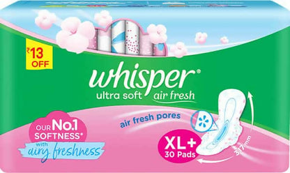 Whisper Ultra Soft Size Xl Plus (317MM) Sanitary Pads Packet Of 30