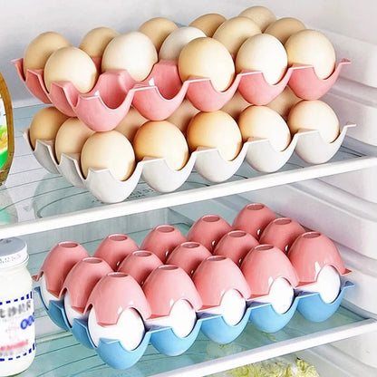 15 Cavity Plastic Egg Tray Egg Trays For Storage With 15 Eggs Holder (4 Pc Set)