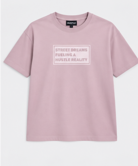 HUSTLE Men's Crew Neck Oversized T-Shirt – Dusty Rose Pink