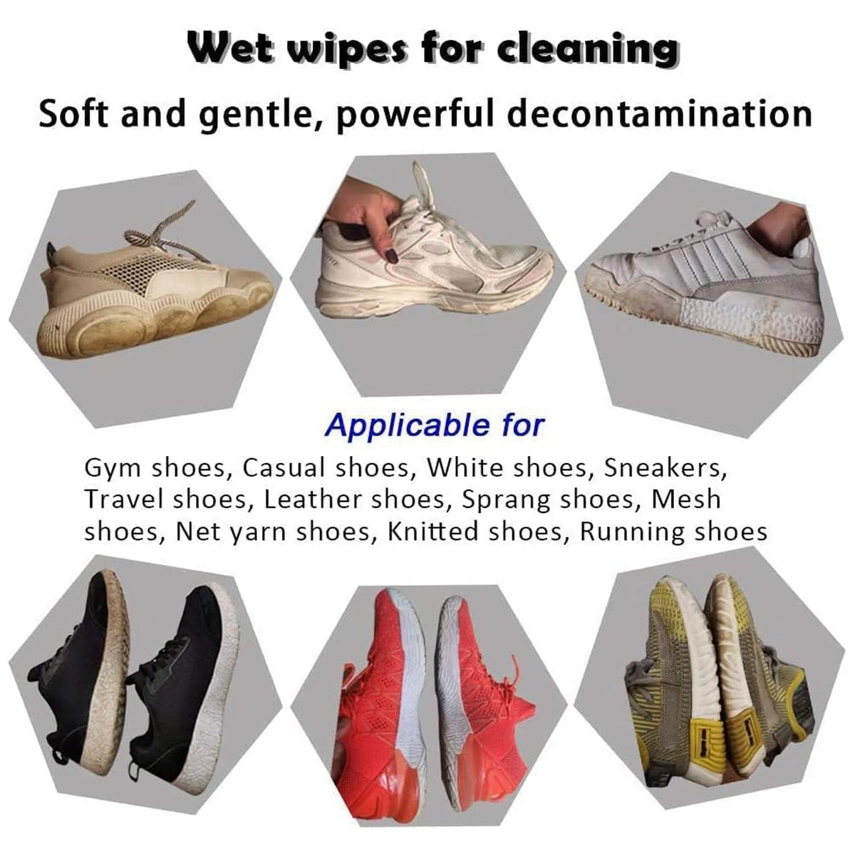 Shoe Cleaning Wet Wipes – Quick Disposable Scrubbing Tissues for Sneakers & Travel Use HP DD