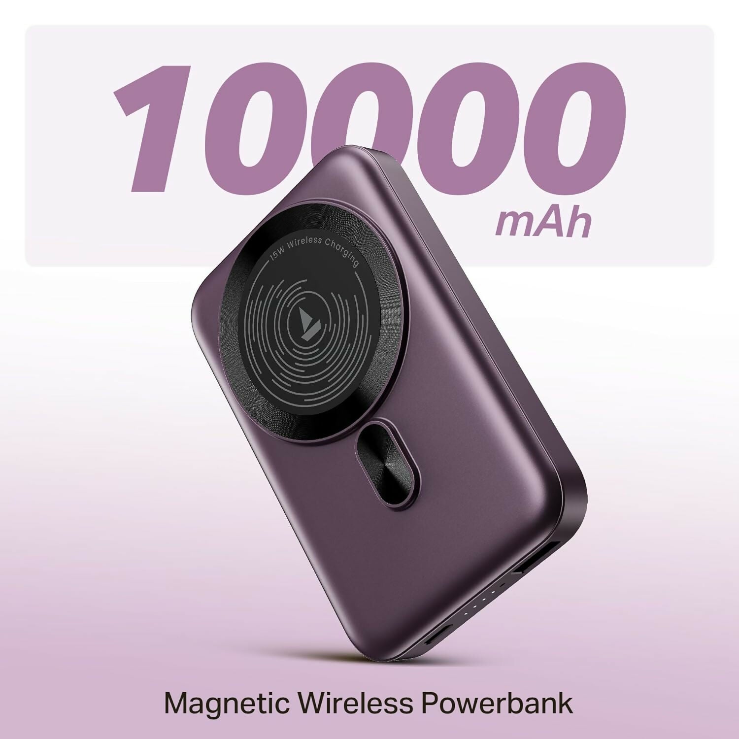 boAt New Launch EnergyShroom PB331 (Magsafe) 10000mAh Magnetic Wireless Powerbank, 15W Wireless & 22.5W Wired Charging for (iPhone 16,15,14,13 & 12, Android & Other Qi Enabled Devices) (Ash Black