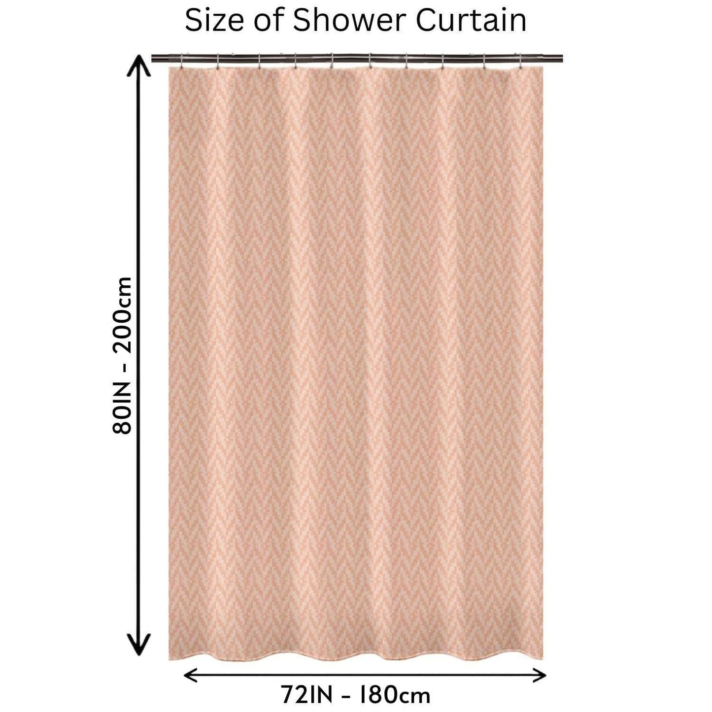 Lushomes Heavy Duty Fabric Shower Curtain, water resistant Partition Liner for Washroom, W6 x H6.5 FT, W72xH80 IN with Shower Curtains 12 Plastic Eyelet % 12 C-Rings (Non-PVC), Colour Peach - HalfPe