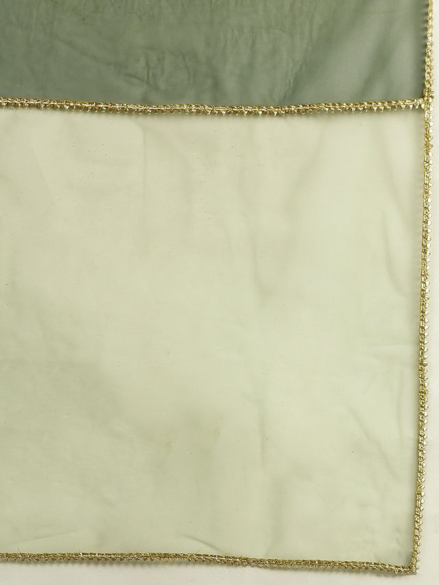 Bollywood Vogue Ready To Wear Green Embroidered Ombre Embellished Lehanga