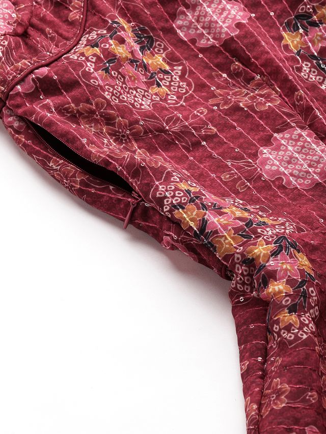 Bollywood Vogue Ready To Wear Wine Georgette Digital Printed Palazzo Suit
