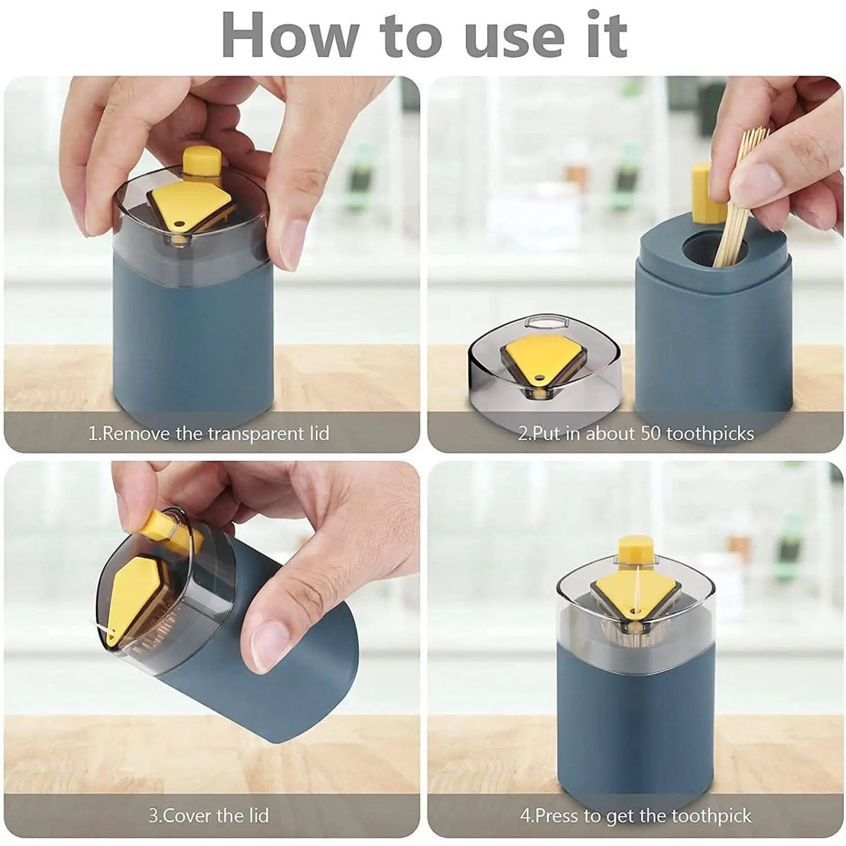 Automatic Toothpick Dispenser – Pop-Up Holder for Kitchen & Restaurant HP DD