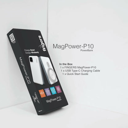 FINGERS MagPower-P10 10000mAh Power Bank with 22.5W Wired & 15W Wireless Charging