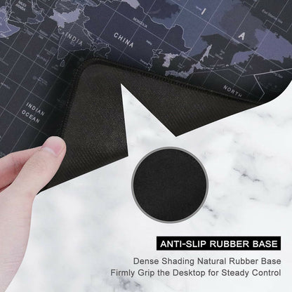 World Map Desk Mat & Mouse Pad (80×30 cm) Large Non-Slip, Water-Resistant Desk Pad with Smooth Surface Printed Keyboard & Mouse Mat for Office & Home Use