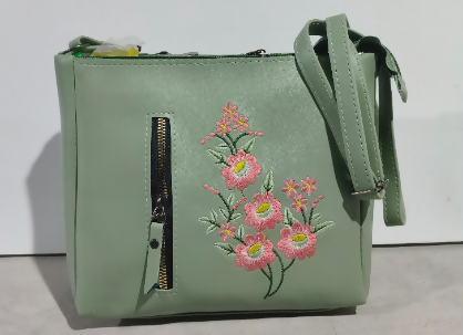 Embroidery Slingbag With Fabric Polyester Hand Purse Hand Bag For Women (TPT)