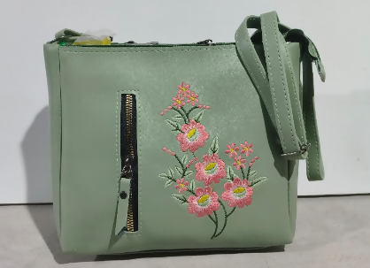 Embroidery Slingbag With Fabric Polyester Hand Purse Hand Bag For Women (TPT) NATIONALBAGS & BELTS