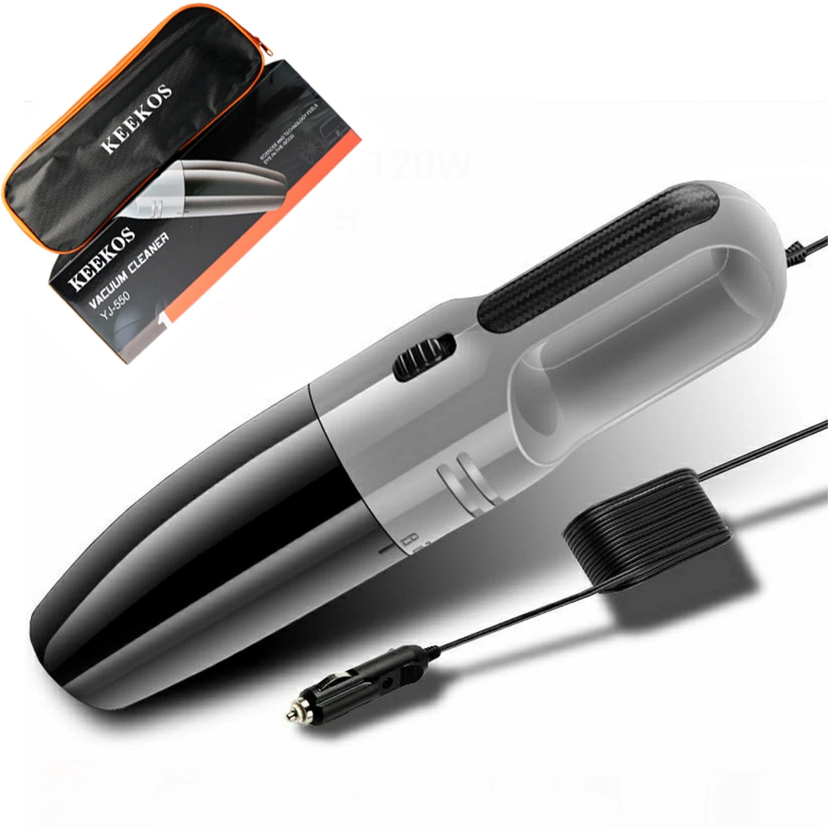 Keekos 2-in-1 Car Vacuum Cleaner with Mopping & Anti-Bacterial Cleaning – Grey & Black