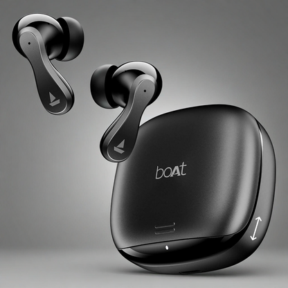 boAt 2025 Launch Airdopes 313, Bluetooth  & TWS Ear Buds Wireless Earphones with mic (Carbon Black)