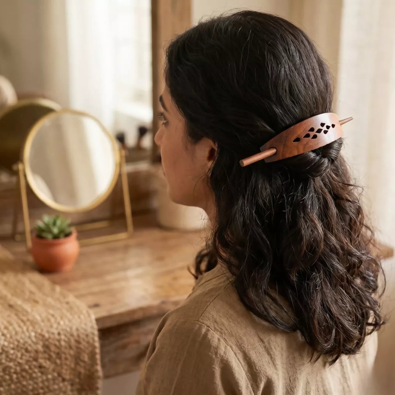 Santarms Women’s Hair Clipper – Bun Clip, Brown