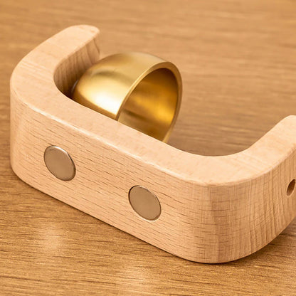 Premium Desktop Style Zen Bell for Meditation and Mindfulness Wooden Stand with Brass Chime Ball