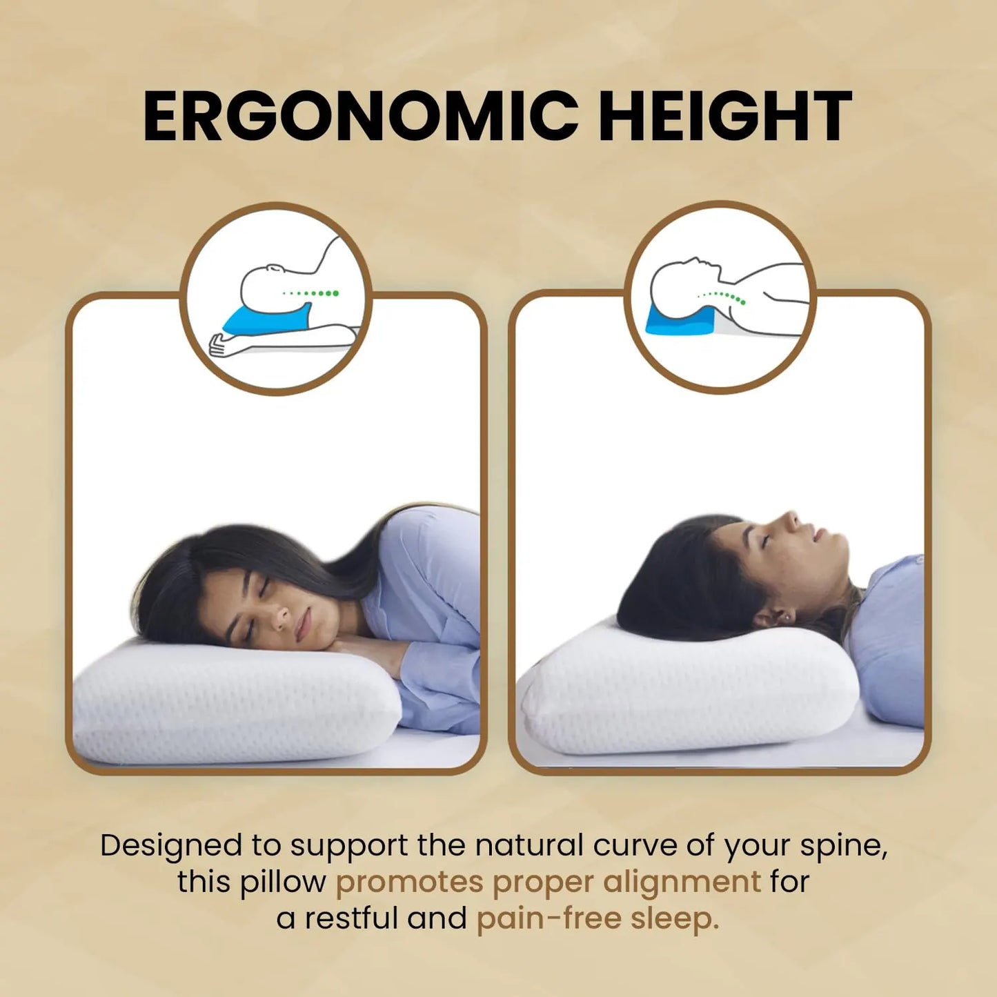 Sleepsia Orthopedic Cooling Gel Memory Foam Pillow | Cervical Pillow for Neck and Shoulder Pain Relief Support Bed Sleeping (Standard,White)