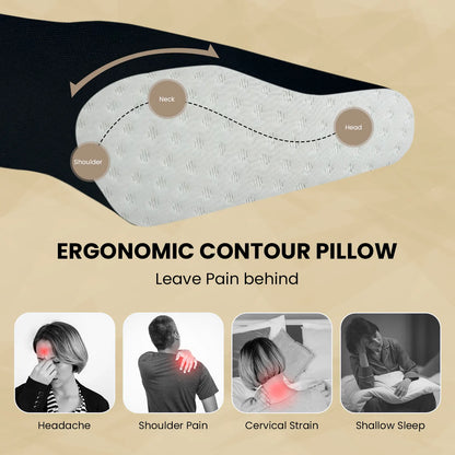 Sleepsia Cervical Pillow for Neck Pain & Shoulder Pain Relief |Orthopedic Memory Foam Pillow, Cervical Pillow, Neck Support Medical Pillow - Black/White (Gel)