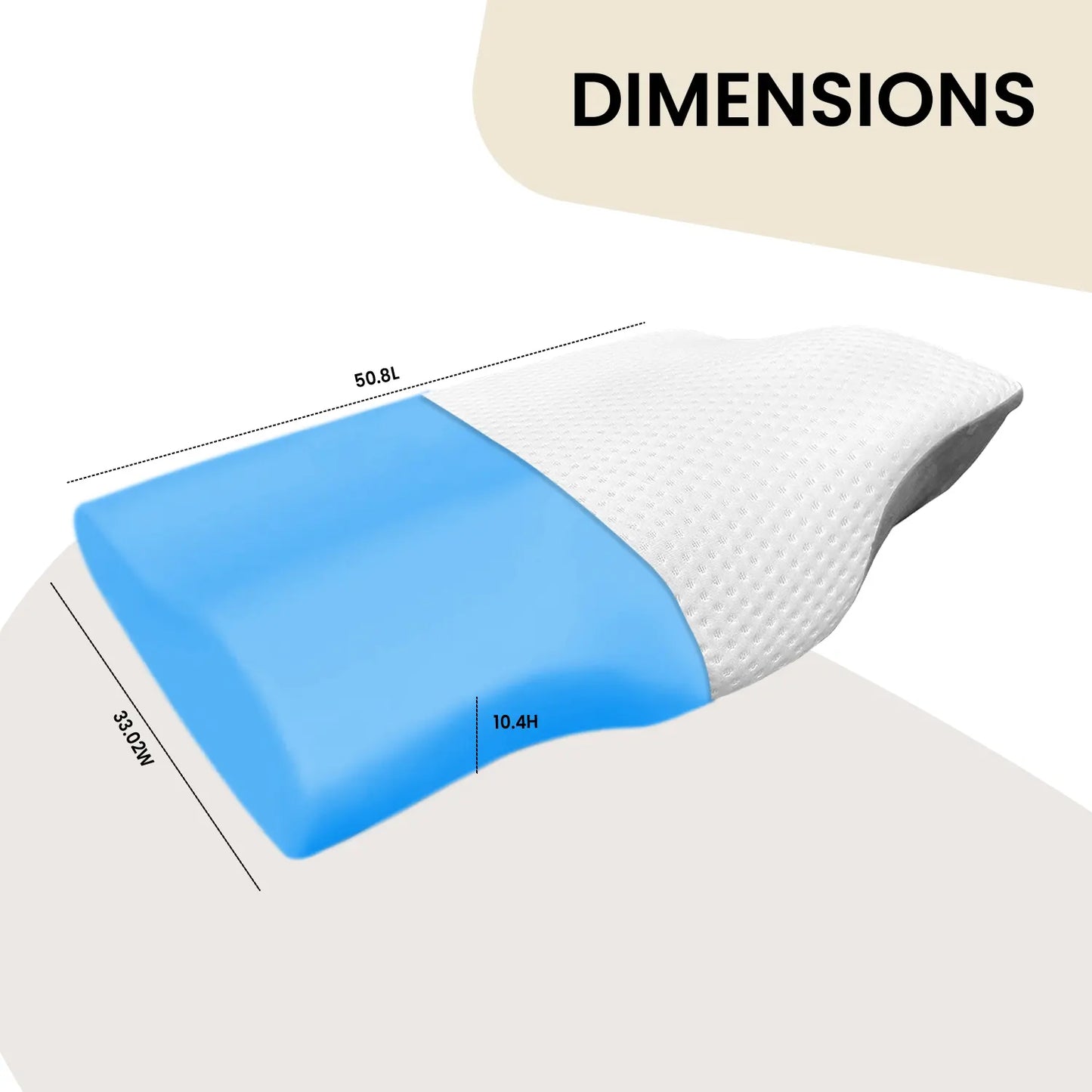 Sleepsia Cervical Pillow for Neck Pain & Shoulder Pain Relief |Orthopedic Memory Foam Pillow, Cervical Pillow, Neck Support Medical Pillow - Grey/White (Gel)