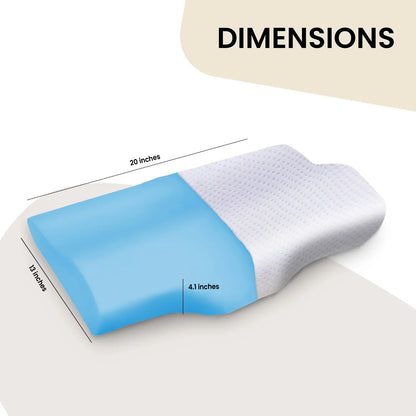 Sleepsia Cervical Pillow for Neck Pain & Shoulder Pain Relief |Orthopedic Memory Foam Pillow, Cervical Pillow, Neck Support Medical Pillow - White (Gel)