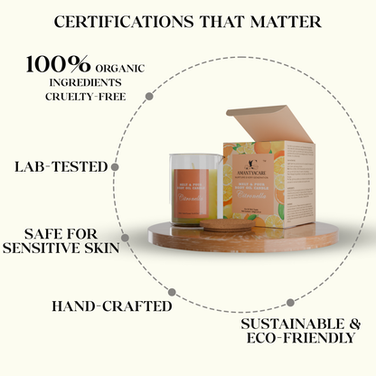 Melt & Pour Aromatherapy Body Oil Candle – Citronella (Lemon & Orange) by Amantya Care Amantya Care