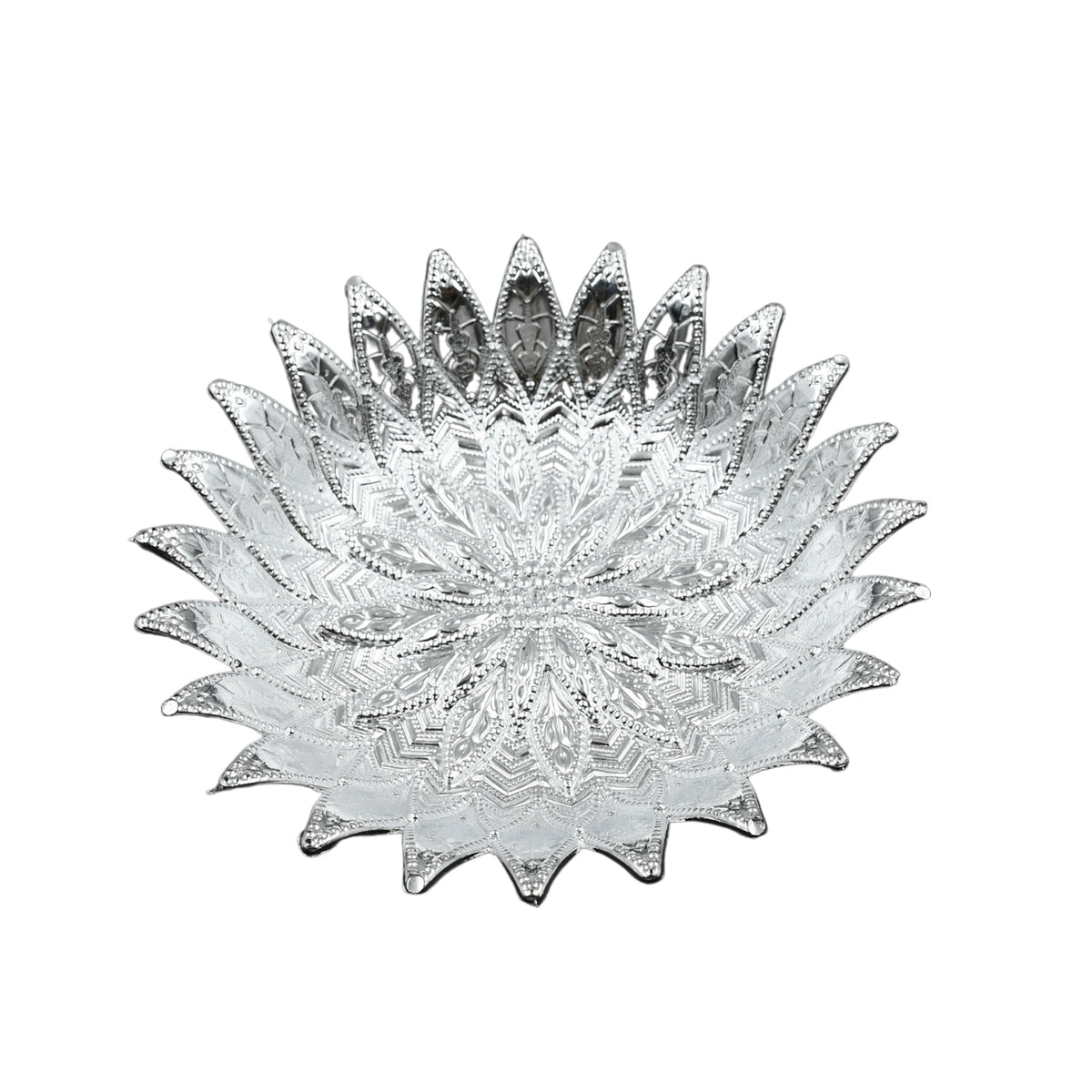 Traditional Design Serving Tray Plastic Silver Finish Serving Tray Multipurpose Tray Decorative Tray Mukhwas Serving Tray (1 Pc )