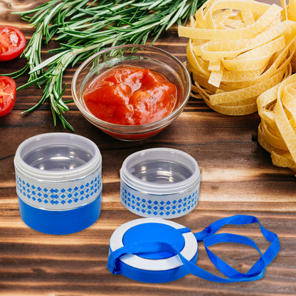 3 Layer Adjustable Insulated Tiffin Set Of 1 Blue 3 Containers Lunch Box
