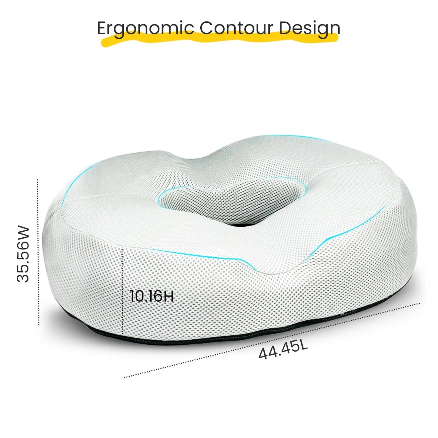 Sleepsia Donut Pillow for Tailbone Pain | Coccyx Seat Cushion for Chair- Car Seat Cushion (Grey,Gel Memory Foam)