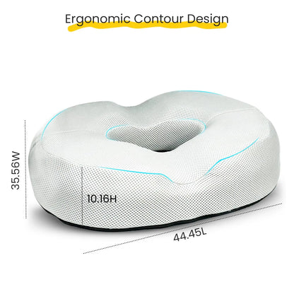 Sleepsia Donut Pillow for Tailbone Pain | Coccyx Seat Cushion for Chair- Car Seat Cushion (Grey,Gel Memory Foam)